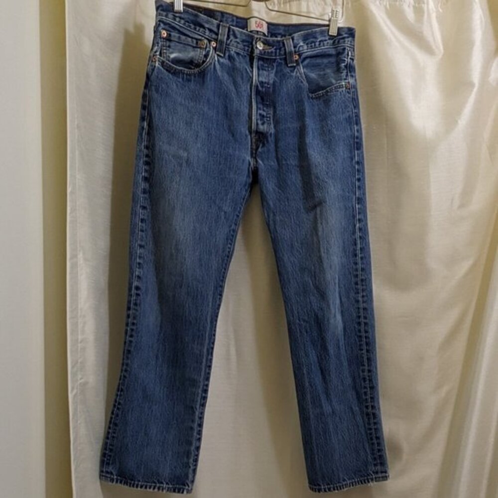 Levi's 501 Button Fly‎ Jeans - 33.25 x 29 - BLANK Red Tag